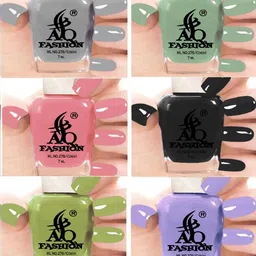 AQ FASHION Set Of 6 Glossy Quick Dry Nail Polish - 7 ml Each-image-41