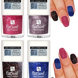 ForSure Set of 4 High Shine Glitter Long Lasting Nail Enamel 5 ml each - Shade 93-94-95-98-35