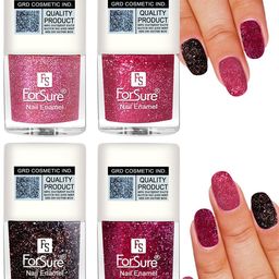 ForSure Set of 4 High Shine Glitter Long Lasting Nail Enamel 5 ml each - Shade 95-96-97-98-40