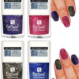 ForSure Set of 4 High Shine Glitter Long Lasting Nail Enamel 5 ml each - Shade 91-92-93-98-13