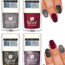 ForSure Set of 4 High Shine Glitter Long Lasting Nail Enamel 5 ml each - Shade 89-90-91-94-2