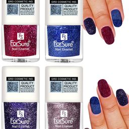 ForSure Set of 4 High Shine Glitter Long Lasting Nail Enamel 5 ml each - Shade 92-93-94-96-14