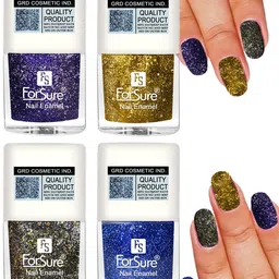 ForSure Set of 4 High Shine Glitter Long Lasting Nail Enamel 5 ml each - Shade 91-92-93-99-23