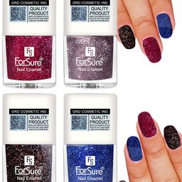 ForSure Set of 4 High Shine Glitter Long Lasting Nail Enamel 5 ml each - Shade 93-94-95-96-5