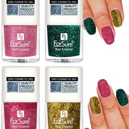 ForSure Set of 4 High Shine Glitter Long Lasting Nail Enamel 5ml each - Shade 97-98-99-100-12