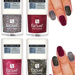 ForSure Set of 4 High Shine Glitter Long Lasting Nail Enamel 5 ml each - Shade 89-90-91-98-4
