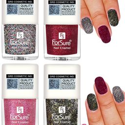 ForSure Set of 4 High Shine Glitter Long Lasting Nail Enamel 5 ml each - Shade 89-90-91-97-50
