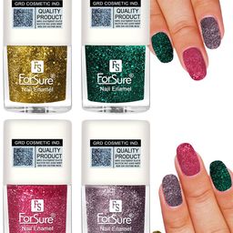 ForSure Set of 4 High Shine Glitter Long Lasting Nail Enamel 5ml each - Shade 98-99-100-94-19