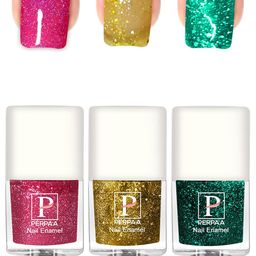 PERPAA Set Of 3 Glitter Light Reflective Flashing Sparkly Gel Nail Polish - 5ml Each image 4