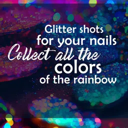 PERPAA Set Of 4 Glitter Light Flashing Sparkly Gel Nail Polish - 5ml Each image 2