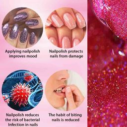 ForSure Set of 4 High Shine Glitter Long Lasting Nail Enamel 5 ml each - Shade 92-93-94-96 image 5