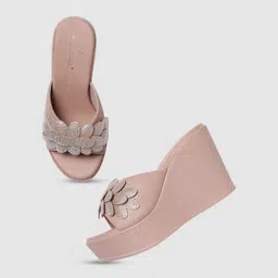 Marc Loire Embellished Open Toe Wedge Heels-87