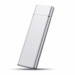 elbme External Hard Drive Portable SSD External Hard Drive,Solid State Data USB 3 Type-C Support for Computer Backup Drive Windows XP PC Laptop and Mac Data Storage Transfer Silver 1TB image 1