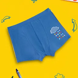 XY Life Boys Navy Blue Solid Scribbles RainCloud Blue InellSoft Tencel Modal Trunks-image-32