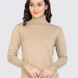 GODFREY Women Beige Striped Pullover-image-34