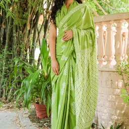 Craft Musium Floral Pure Cotton Block Print Saree-35