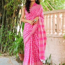 Craft Musium Ethnic Motifs Printed Pure Cotton Saree-10