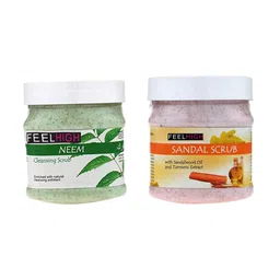 FEELHIGH Set of Neem & Sandal Organic Face & Body Scrub - 500 ml each-18