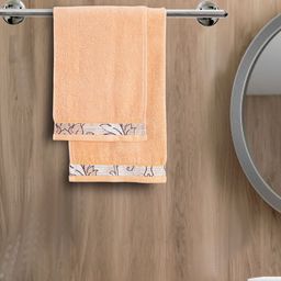 MASPAR Orange 550 GSM Set Of 2 Peach Solid Cotton Hand Towel-picture-4