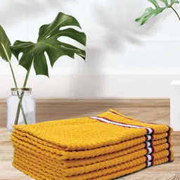 Athom Trendz 6-Pcs Yellow Textured Cotton Hand Towels-image-78