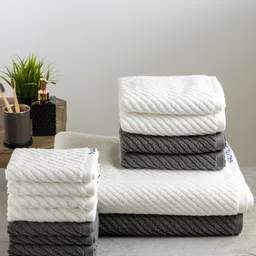Nautica Set Of 14 Solid 600 GSM Pure Cotton Towel Set-image-82