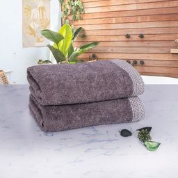 RANGOLI Grey 2 Pieces 600 GSM Organic Bamboo Hand Towel-15