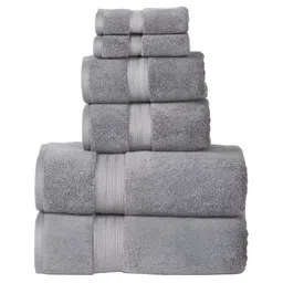 SENSES Grey 6 Pieces Cotton 600 GSM Towel Set-picture-14
