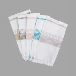 Ramraj Blue & Grey 4 Piece Printed Cotton 170 GSM Towel Set-40