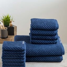 Nautica Set Of 14 Solid 600 GSM Pure Cotton Towel Set-image-77
