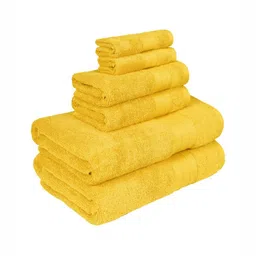 MYTRIDENT Soft Comfort Yellow 6 Pieces Pure Cotton 500 GSM Towel Set-22
