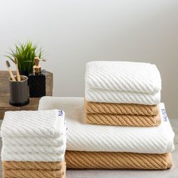 Nautica Set Of 14 Self Design Pure Cotton Bath, Hand & Face Towel Set-14
