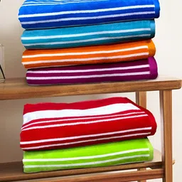 SENSES Orange & Blue 6 Pieces Printed Cotton 400 GSM Towel Set-8