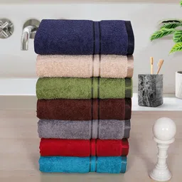 RANGOLI Set Of 7 Solid 400 GSM Cotton Hand Towel Set-24