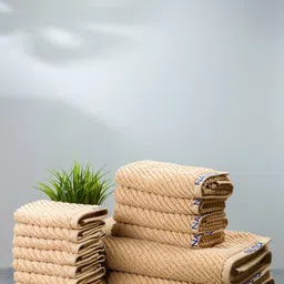 Nautica Set OF 14 Brown Solid Pure Cotton 600 GSM Towel Set-image-82