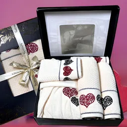 SENSES Off White & Black 5 Pieces Cotton Towel Set-37