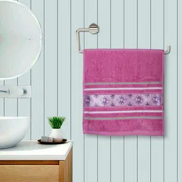 RANGOLI Set Of 2 Purple Solid 450 GSM Cotton Hand Towel-89