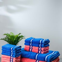 Nautica Set Of 14 Solid 500 GSM Pure Cotton Bath, Hand & Face Towel Set-7
