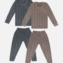 YK X Trampoline Kids Pack Of 2 Striped Thermal Set-image-49