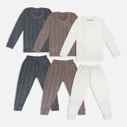 YK X Trampoline Kids Pack Of 3 Striped Thermal Set-image-60