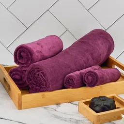 Black Gold Solid Microfiber Towel Set-4