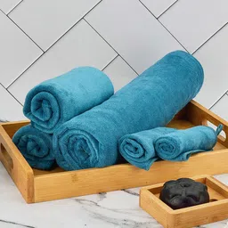 Black gold Solid Microfiber Towel Set-11