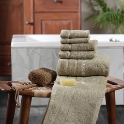 MASPAR Amor Green 6 Pieces Pile Ultra Soft 600 GSM Towel Set-45