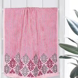 RANGOLI Emperial Pink & Grey Set Of 4 Printed Pure Cotton 450 GSM Towel Set image 3
