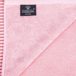 RANGOLI Emperial Pink & Grey Set Of 4 Printed Pure Cotton 450 GSM Towel Set image 2