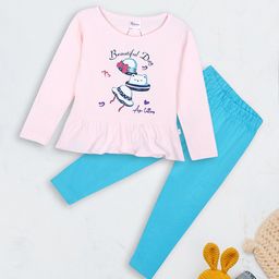 V-Mart Girls Graphic Printed Pure Cotton Clothing Set-21