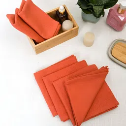 TARAN LIVING 6-Pcs Peach-Coloured 170 GSM Face Towels-5