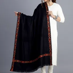 HANDICRAFT PALACE Women Black Woven-Design Shawl-image-108