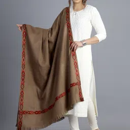 HANDICRAFT PALACE Women Brown Woven-Design Shawl-image-81