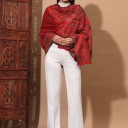 Zamour Ethnic Motif Woven Design Kashmiri Shawl-image-10