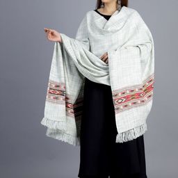 HANDICRAFT PALACE Women Blue Woven-Design Shawl-34